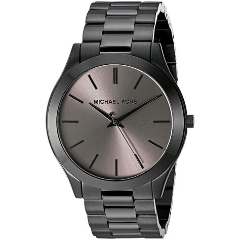 michael kors slim runway black stainless steel watch 195.00|Michael Kors unisex watch.